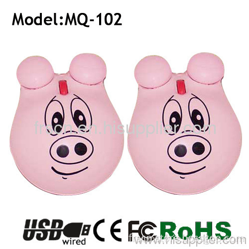 Pink Cute Pig Shape Mini Usb Mouse For Computer Promotion